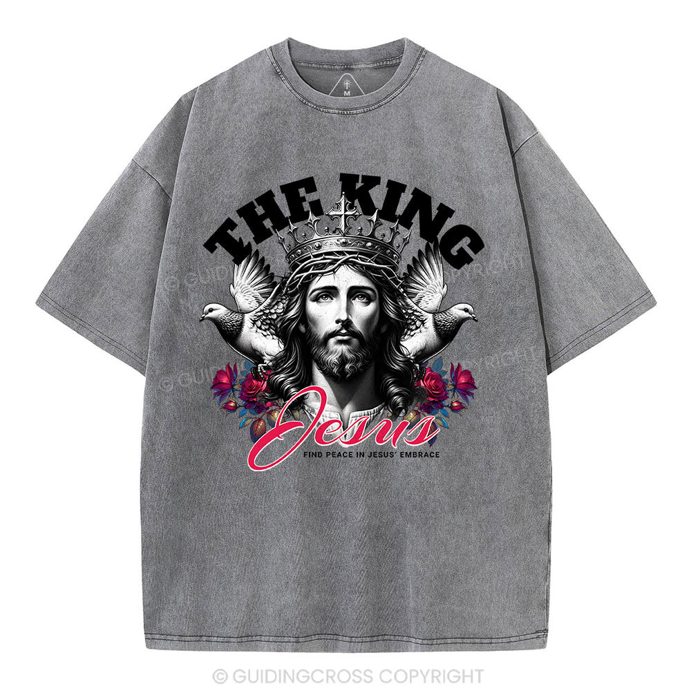 The King Of Jesus Christian Washed T-Shirt