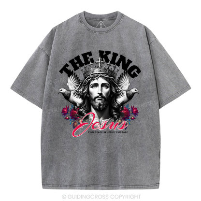 The King Of Jesus Christian Washed T-Shirt
