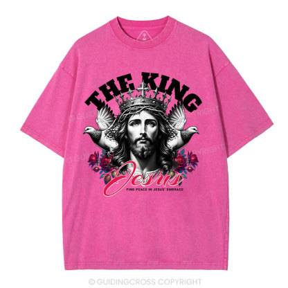 The King Of Jesus Christian Washed T-Shirt
