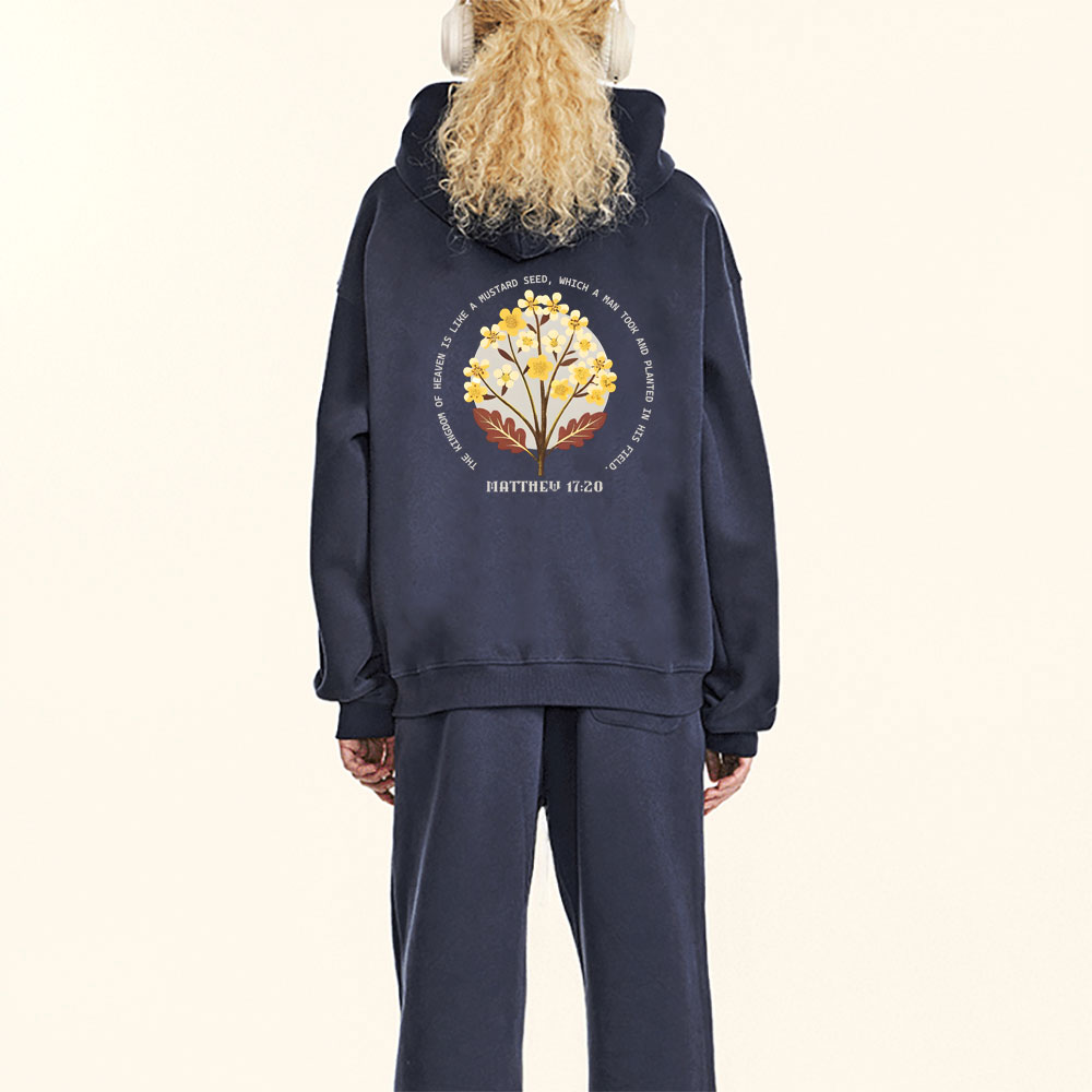 The Kingdom Of Heaven Is Like A Mustard Seed Christian Fleece Hoodie Set