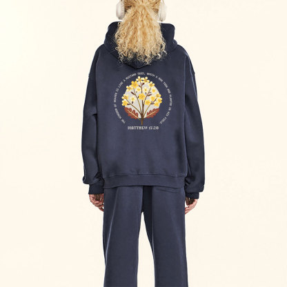 The Kingdom Of Heaven Is Like A Mustard Seed Christian Fleece Hoodie Set