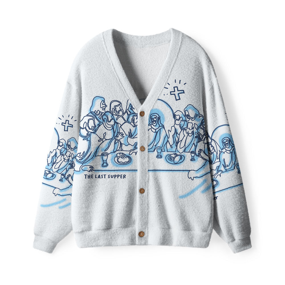 The Last Supper Furry Christian Lightweight Cardigan