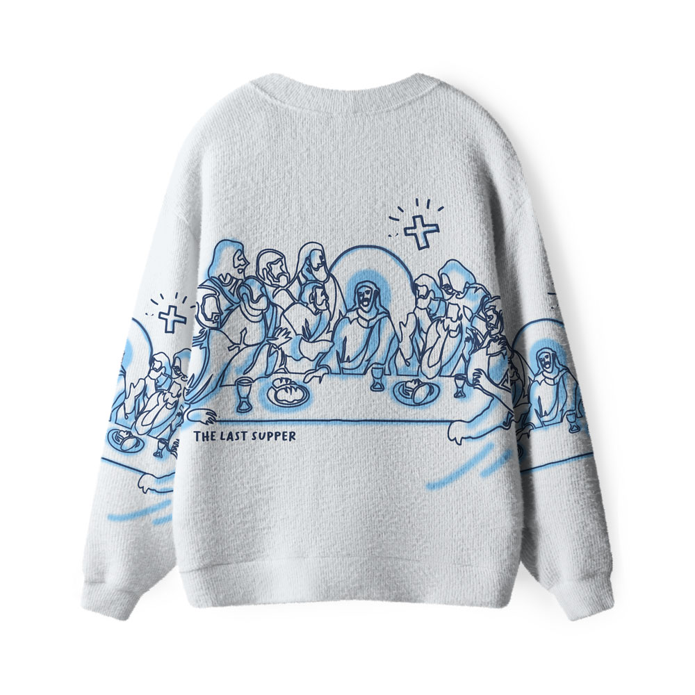 The Last Supper Furry Christian Lightweight Cardigan