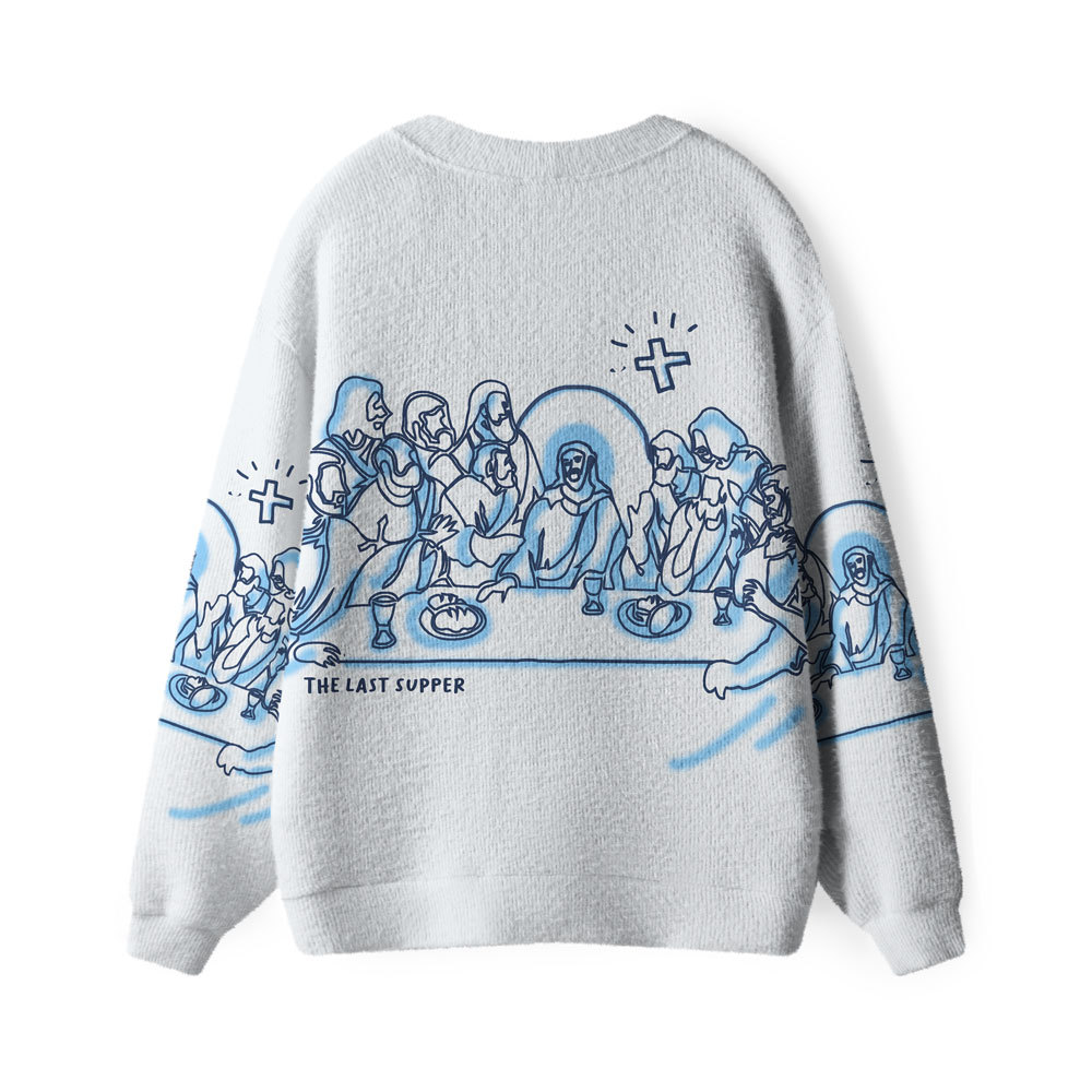 The Last Supper Furry Christian Lightweight Cardigan