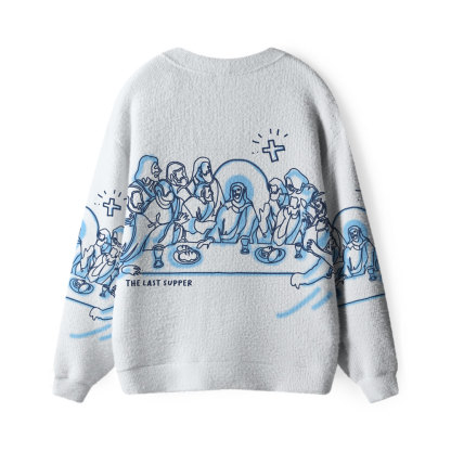 The Last Supper Furry Christian Lightweight Cardigan