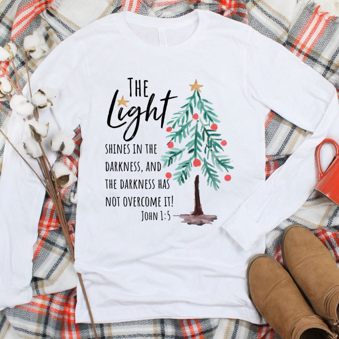 The Light Christmas Nativity Christian Long Sleeve T-Shirt