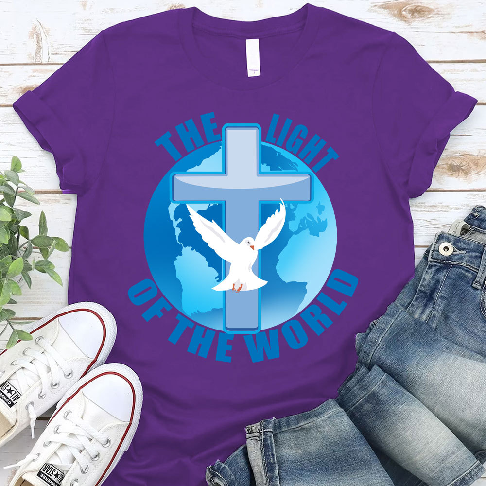 The Light Of The World Cross Christian T-Shirt