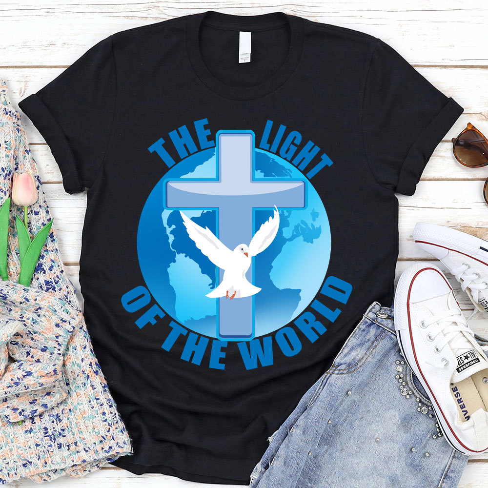 The Light Of The World Cross Christian T-Shirt