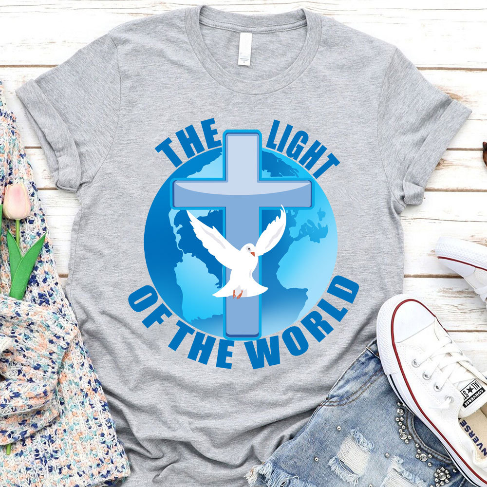 The Light Of The World Cross Christian T-Shirt