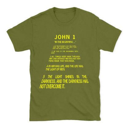 The Light Shines In The Darkness Christian T-Shirt