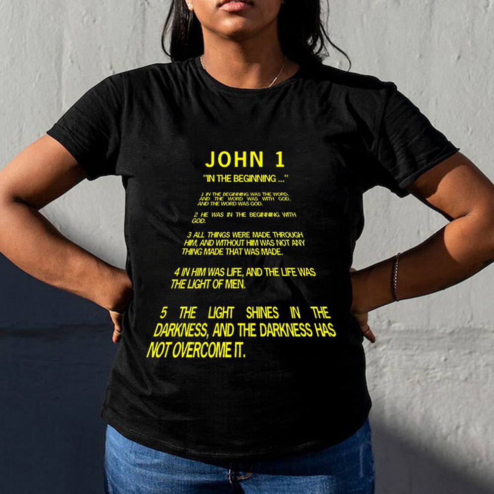 The Light Shines In The Darkness Christian T-Shirt