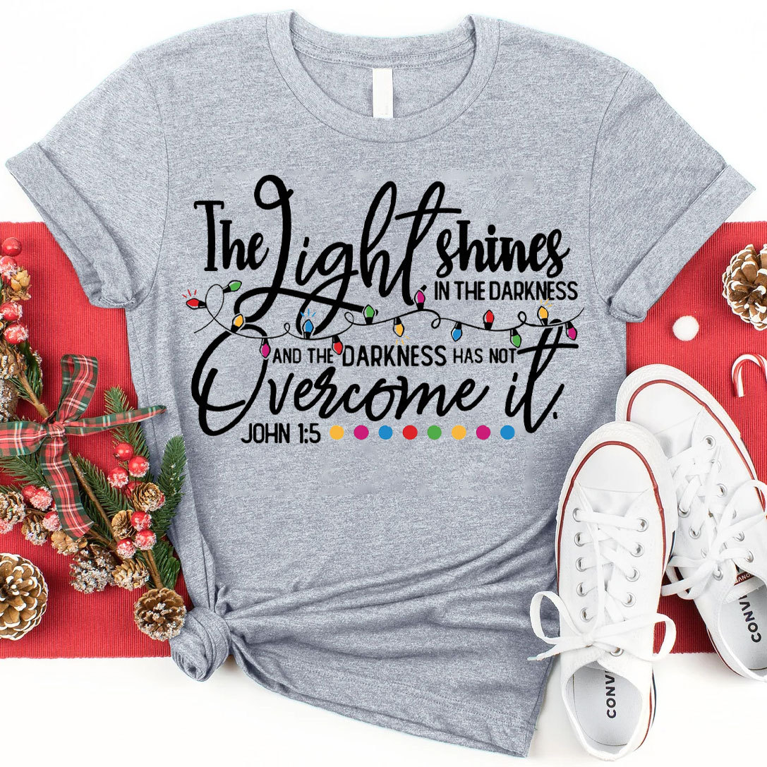The Light Shining Overcome It Chrisitian T-Shirt
