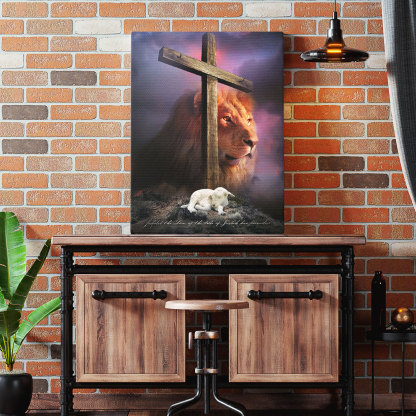 The Lion And The Lamb Chrsitian Canvas Wall Art