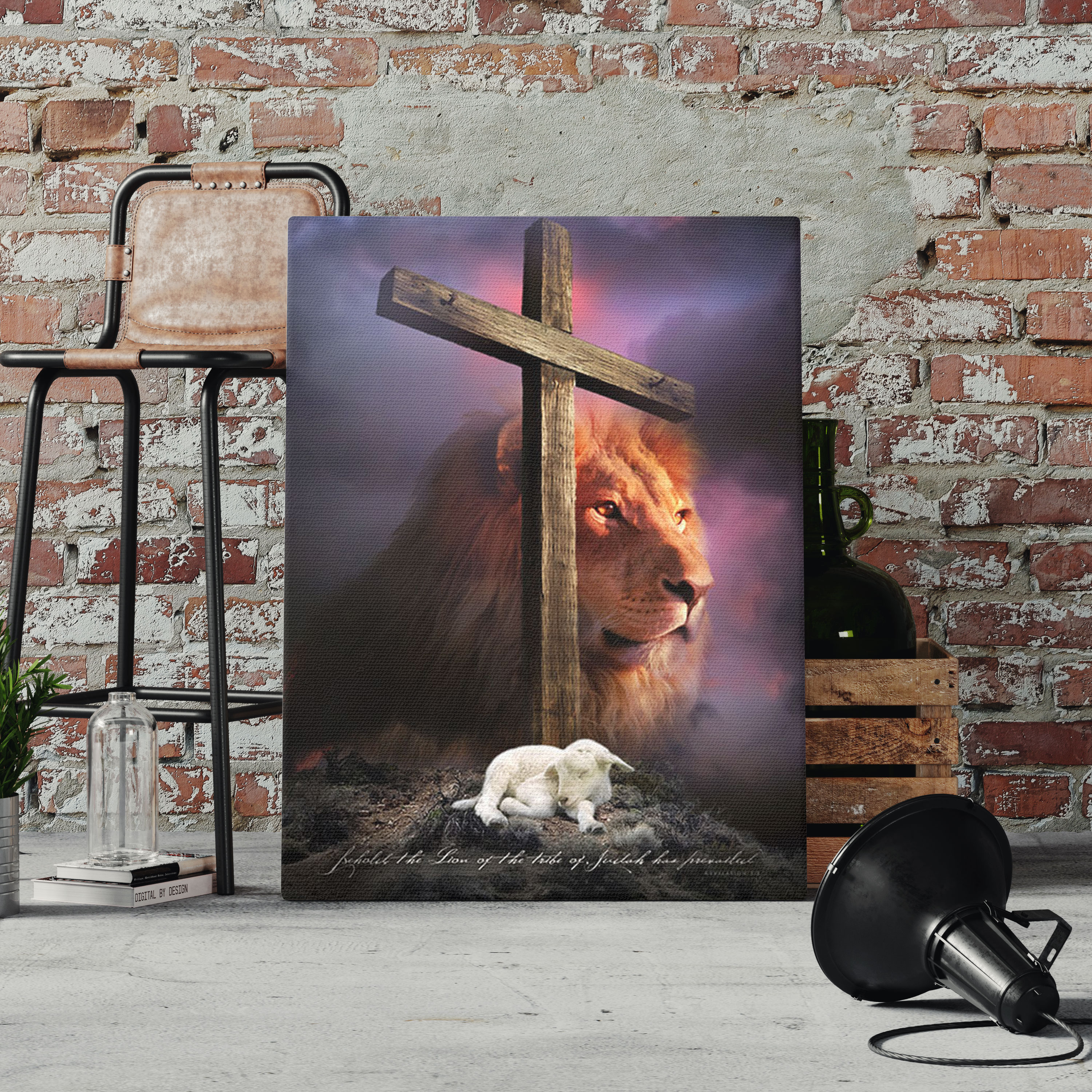 The Lion And The Lamb Chrsitian Canvas Wall Art