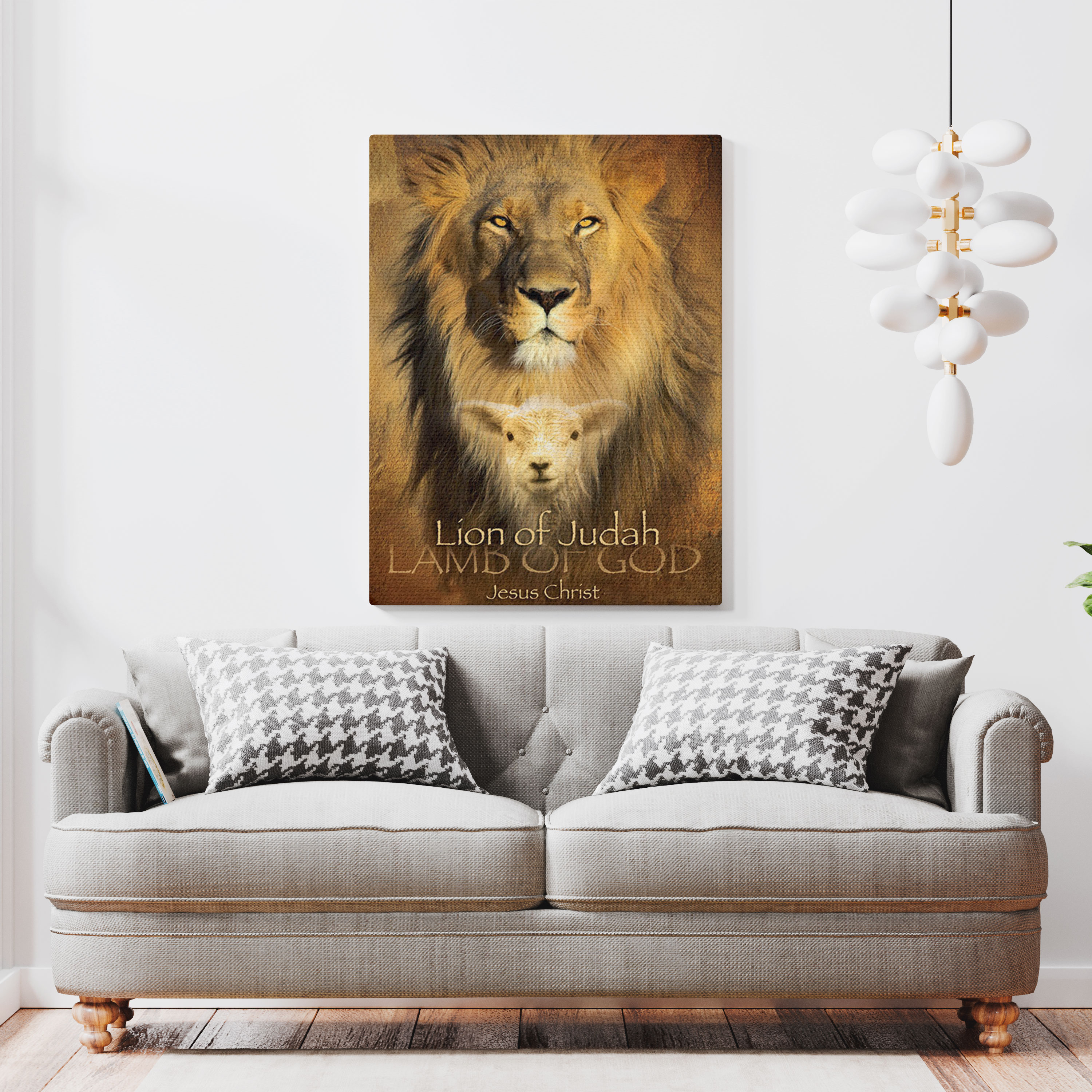 The Lion And The Lamb Chrsitian Canvas Wall Art