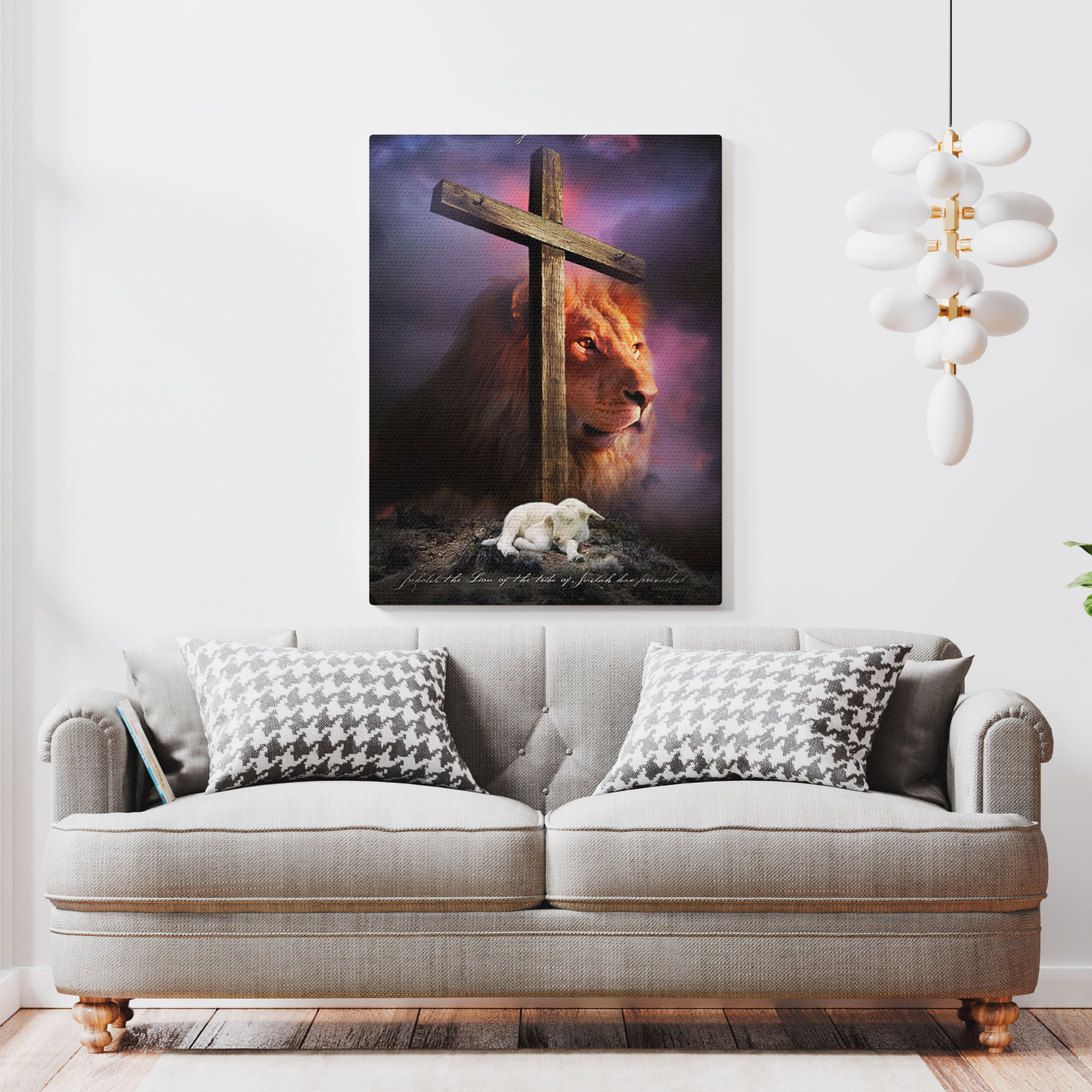 The Lion And The Lamb Chrsitian Canvas Wall Art