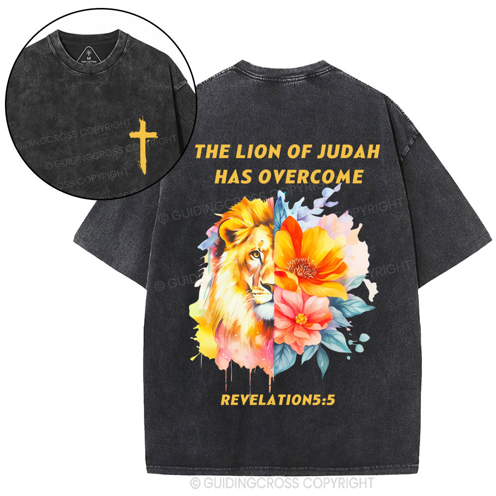 The Lion Of Judah Christian Washed T-Shirt
