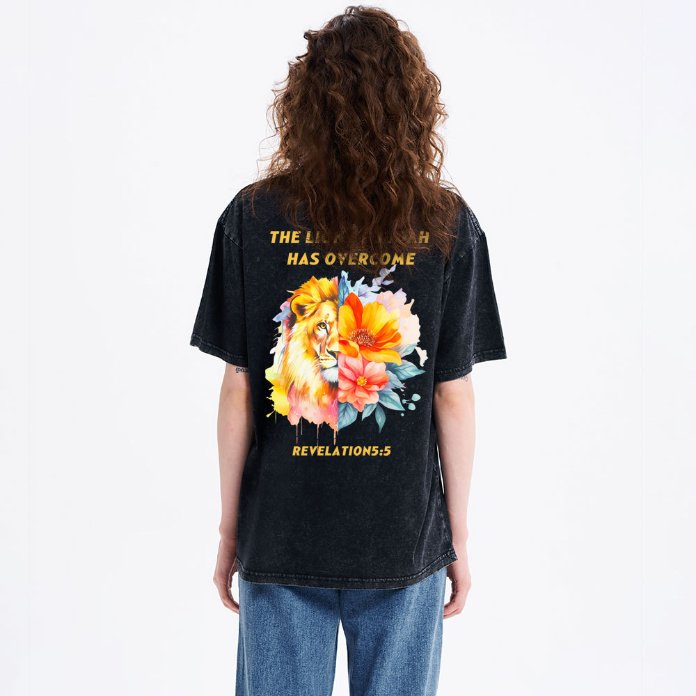 The Lion Of Judah Christian Washed T-Shirt