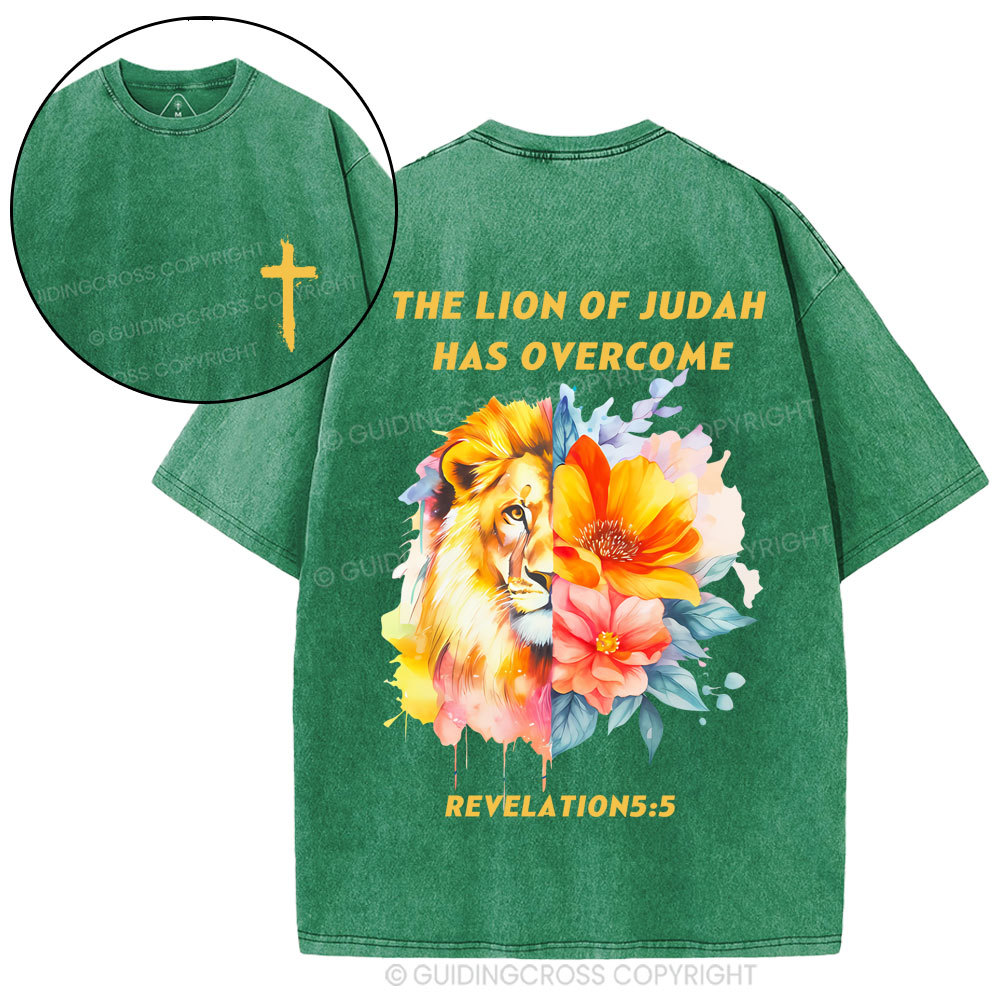The Lion Of Judah Christian Washed T-Shirt