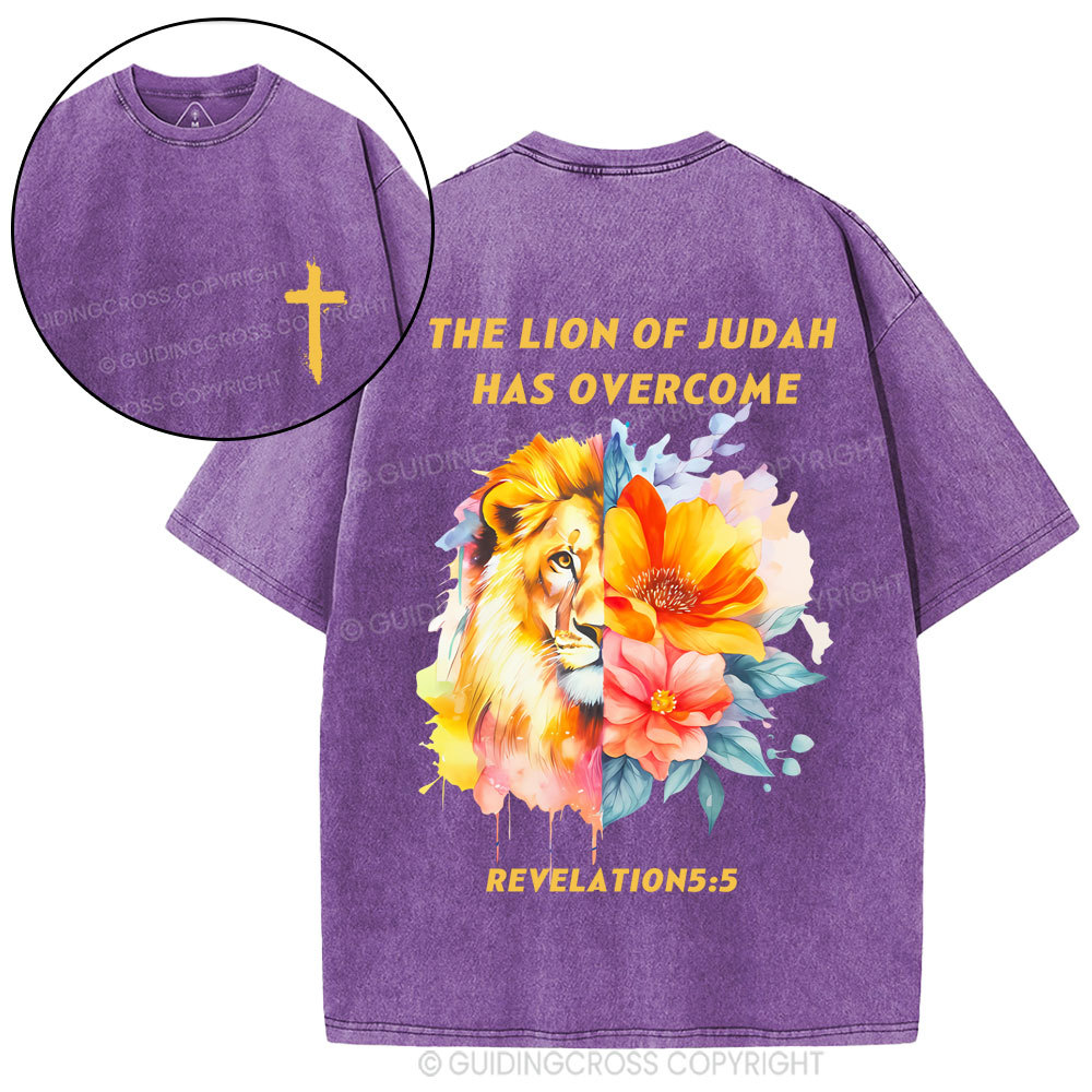 The Lion Of Judah Christian Washed T-Shirt