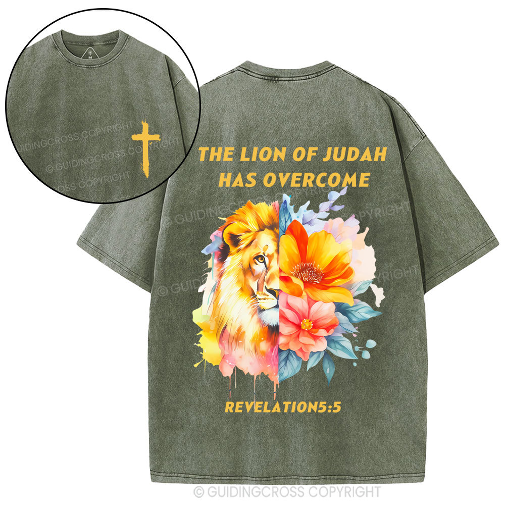 The Lion Of Judah Christian Washed T-Shirt