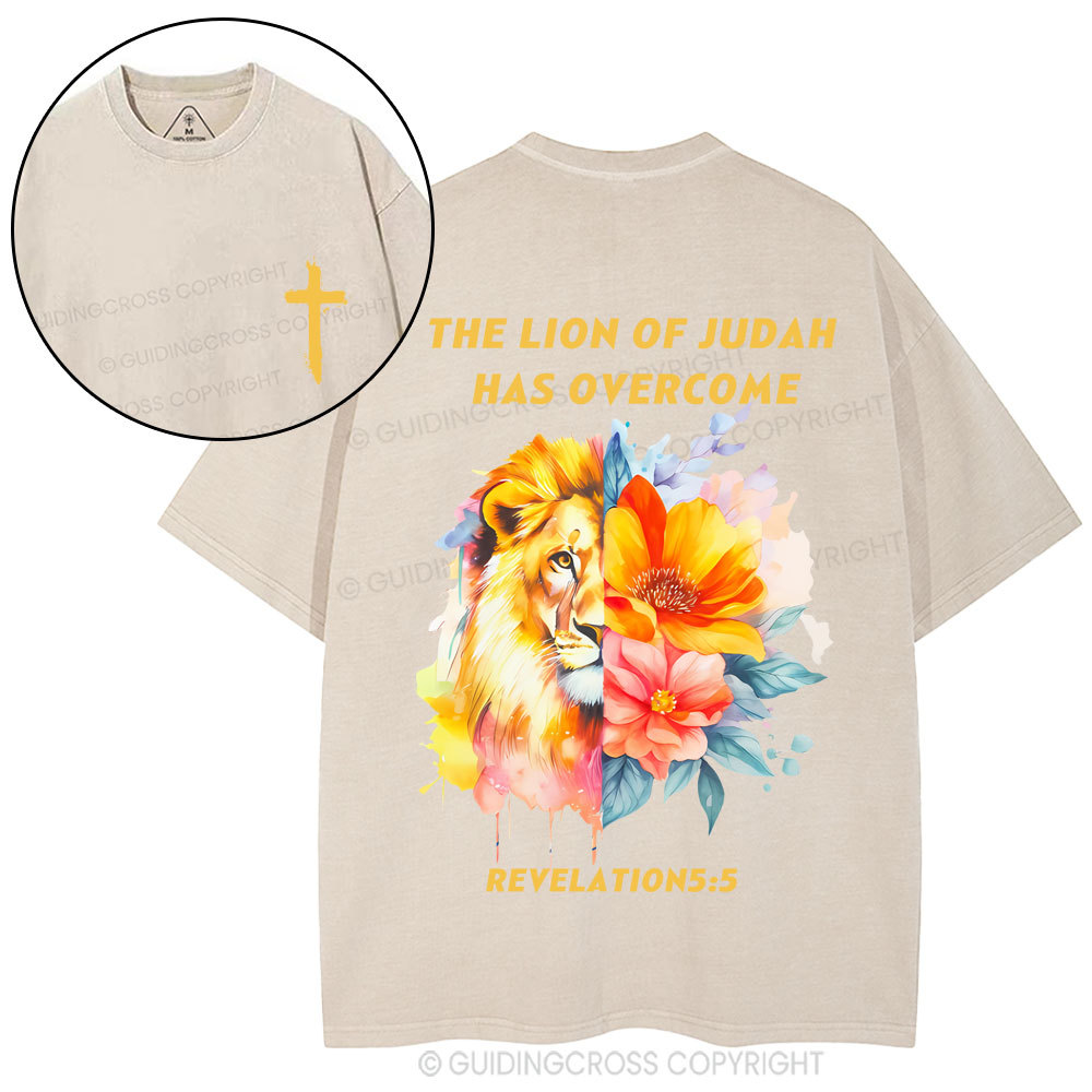 The Lion Of Judah Christian Washed T-Shirt