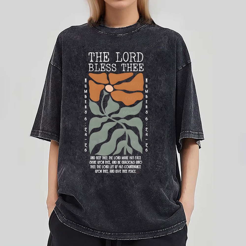 The Lord Bless Thee Christian Washed T-Shirt