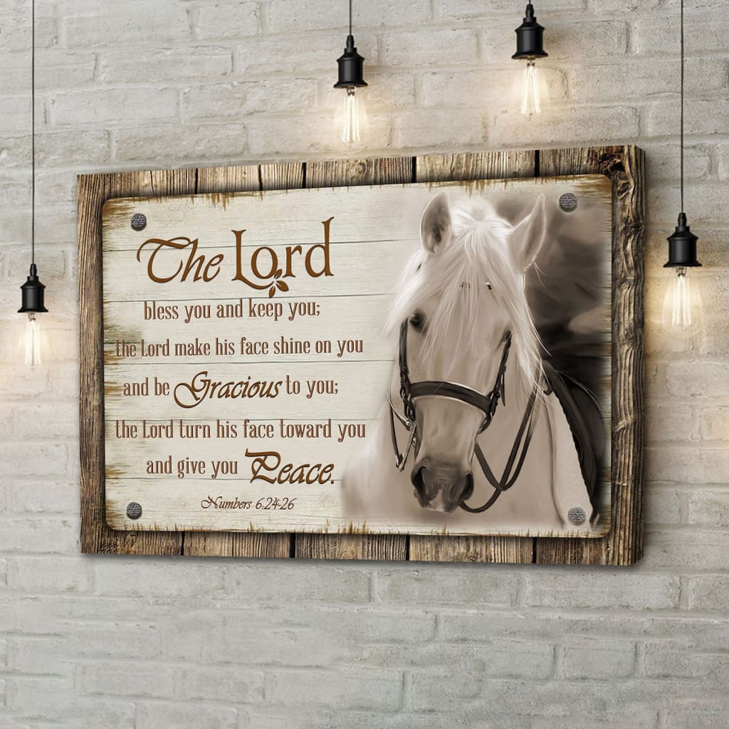 The Lord Bless You And Keep You Horse Christian Canvas Wall Art
