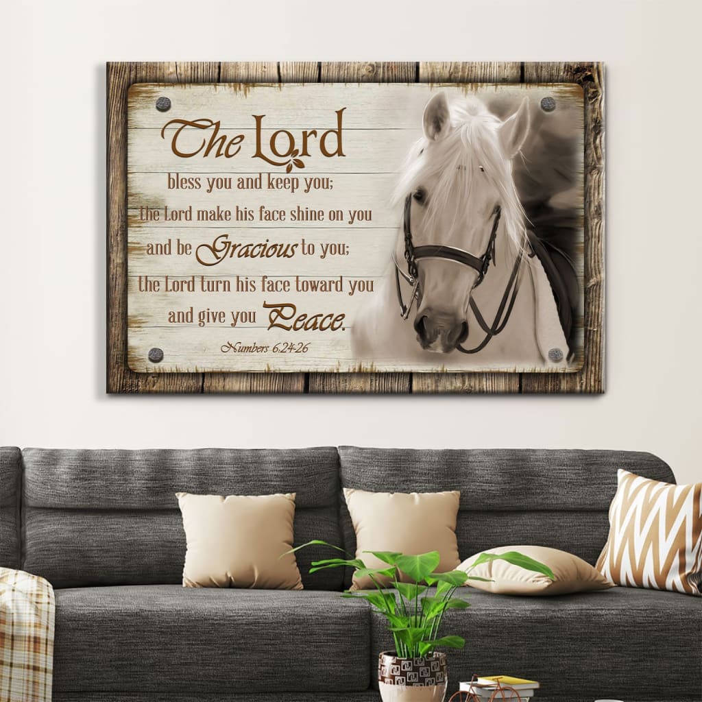 The Lord Bless You And Keep You Horse Christian Canvas Wall Art