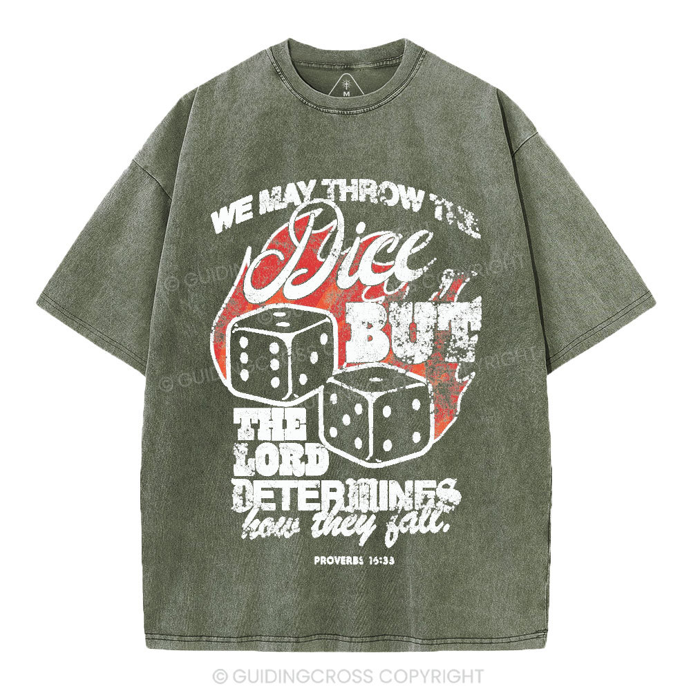 The Lord Determines How They Fall Christian Washed T-Shirt