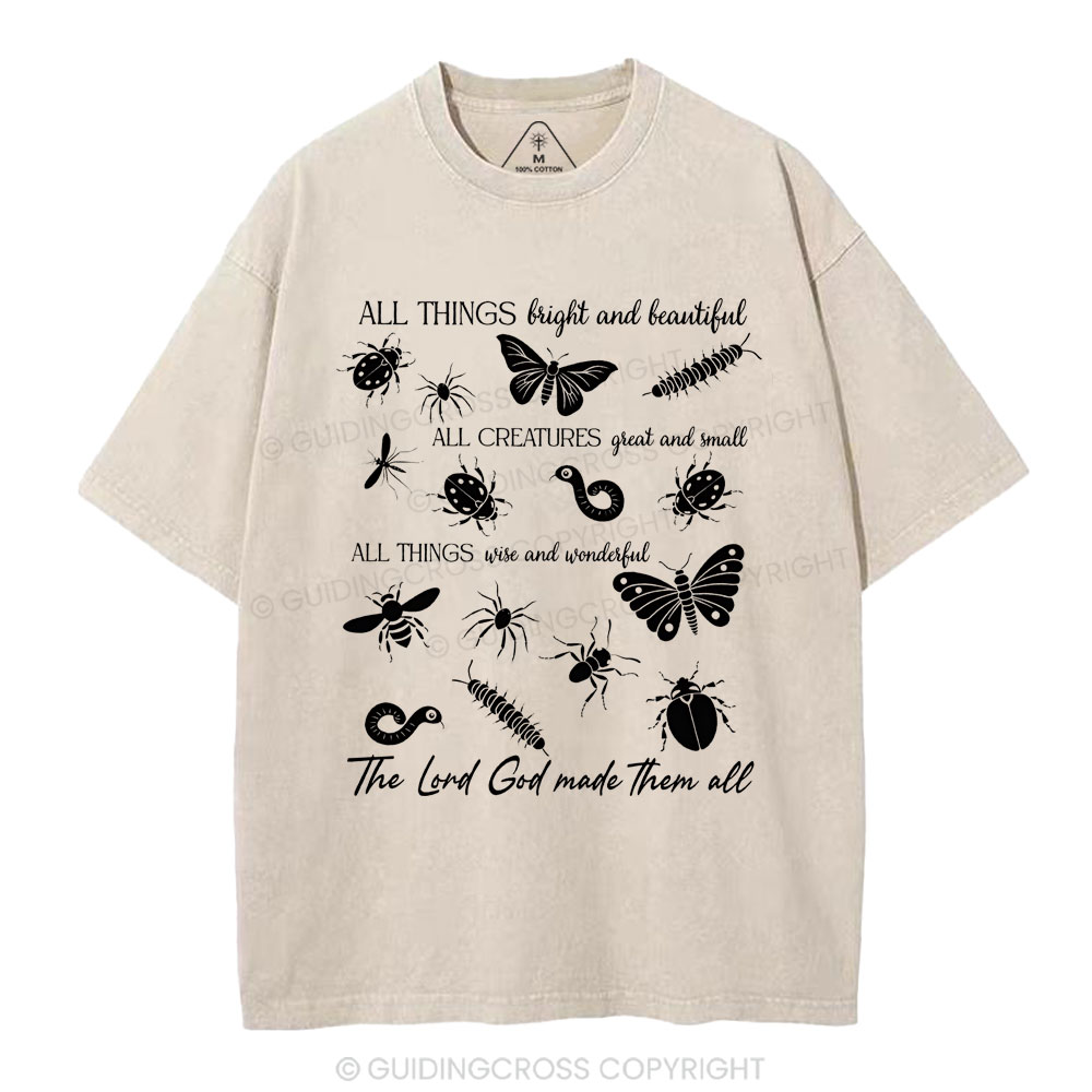 The Lord God Made Them All Chrsitian Washed T-Shirt