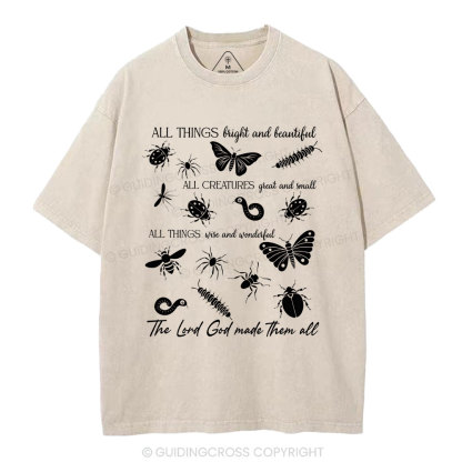 The Lord God Made Them All Chrsitian Washed T-Shirt