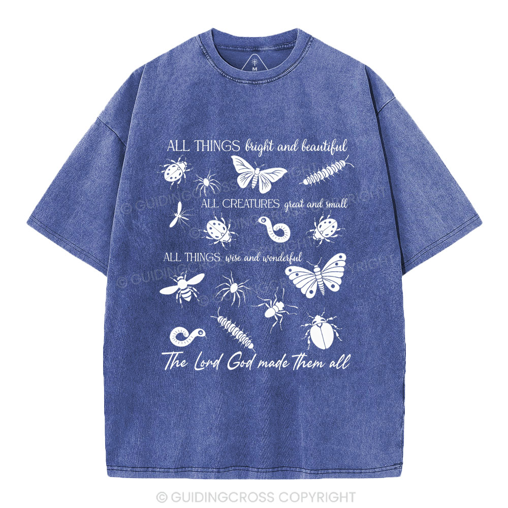 The Lord God Made Them All Chrsitian Washed T-Shirt