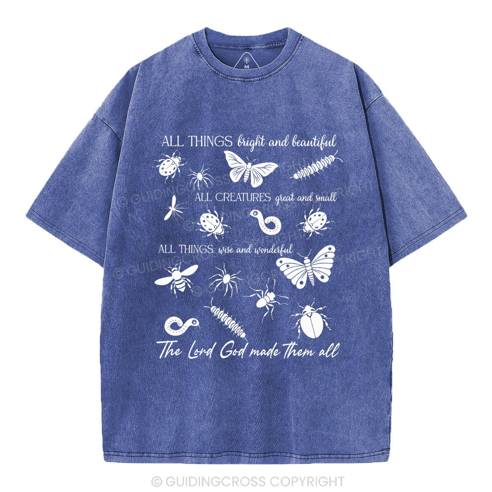 The Lord God Made Them All Chrsitian Washed T-Shirt