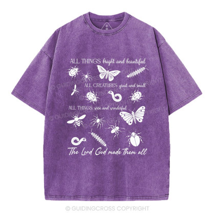 The Lord God Made Them All Chrsitian Washed T-Shirt