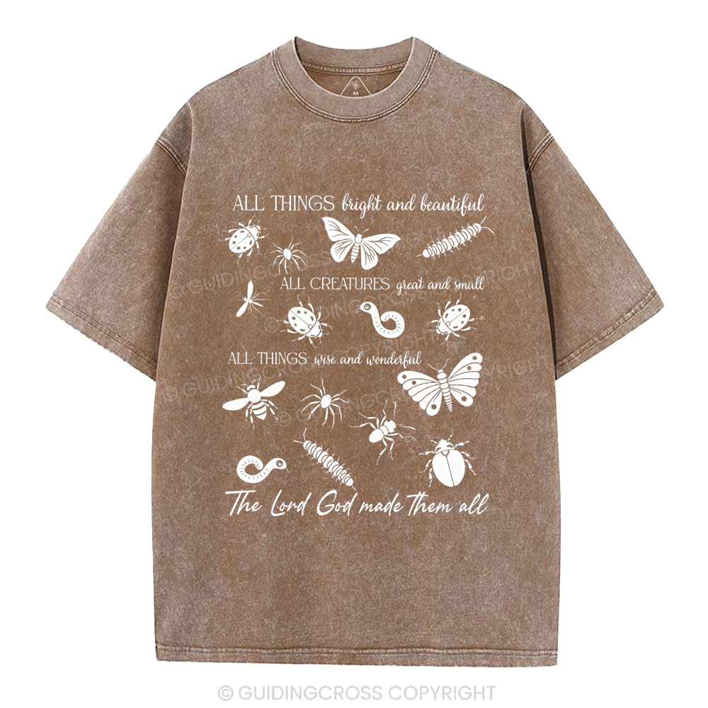 The Lord God Made Them All Chrsitian Washed T-Shirt