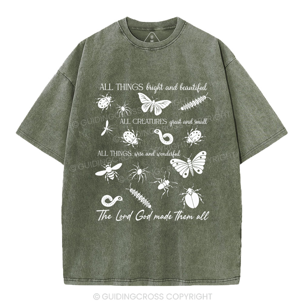 The Lord God Made Them All Chrsitian Washed T-Shirt