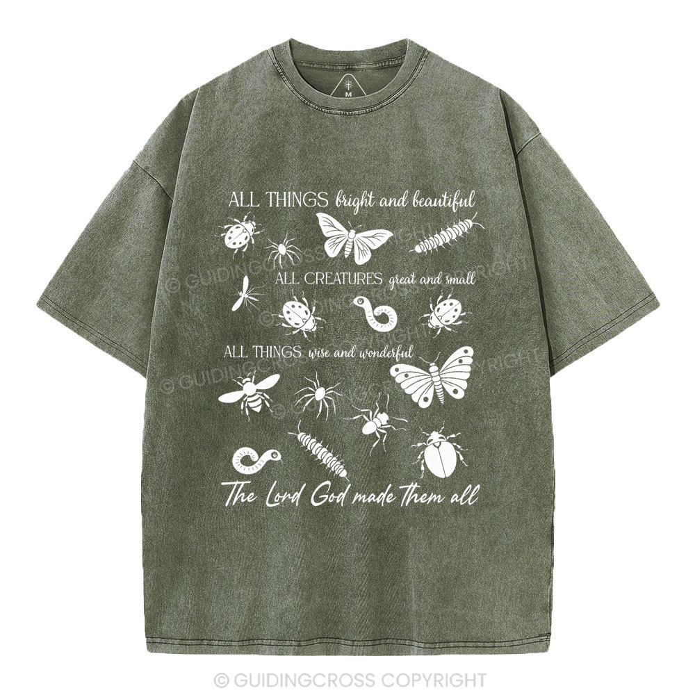 The Lord God Made Them All Chrsitian Washed T-Shirt