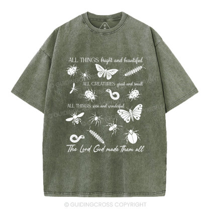 The Lord God Made Them All Chrsitian Washed T-Shirt