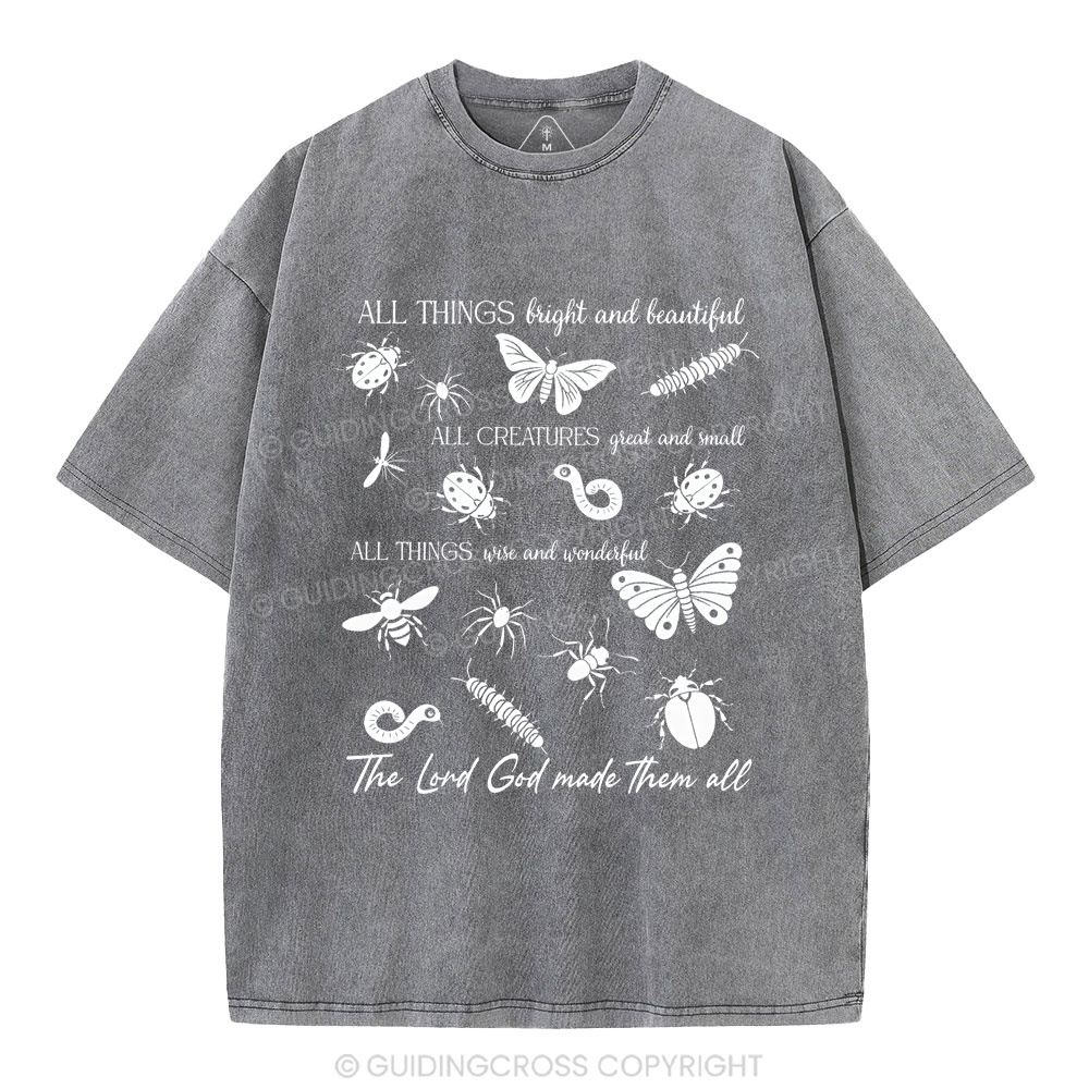 The Lord God Made Them All Chrsitian Washed T-Shirt
