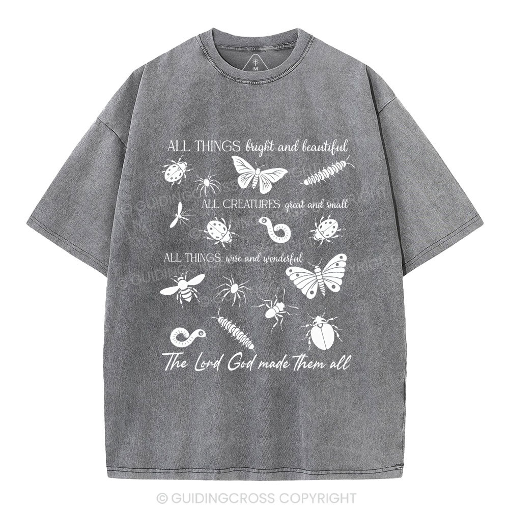The Lord God Made Them All Chrsitian Washed T-Shirt