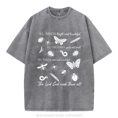 The Lord God Made Them All Chrsitian Washed T-Shirt