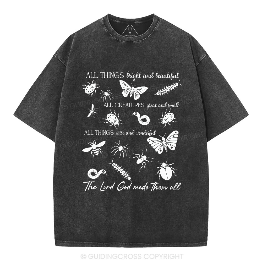 The Lord God Made Them All Chrsitian Washed T-Shirt