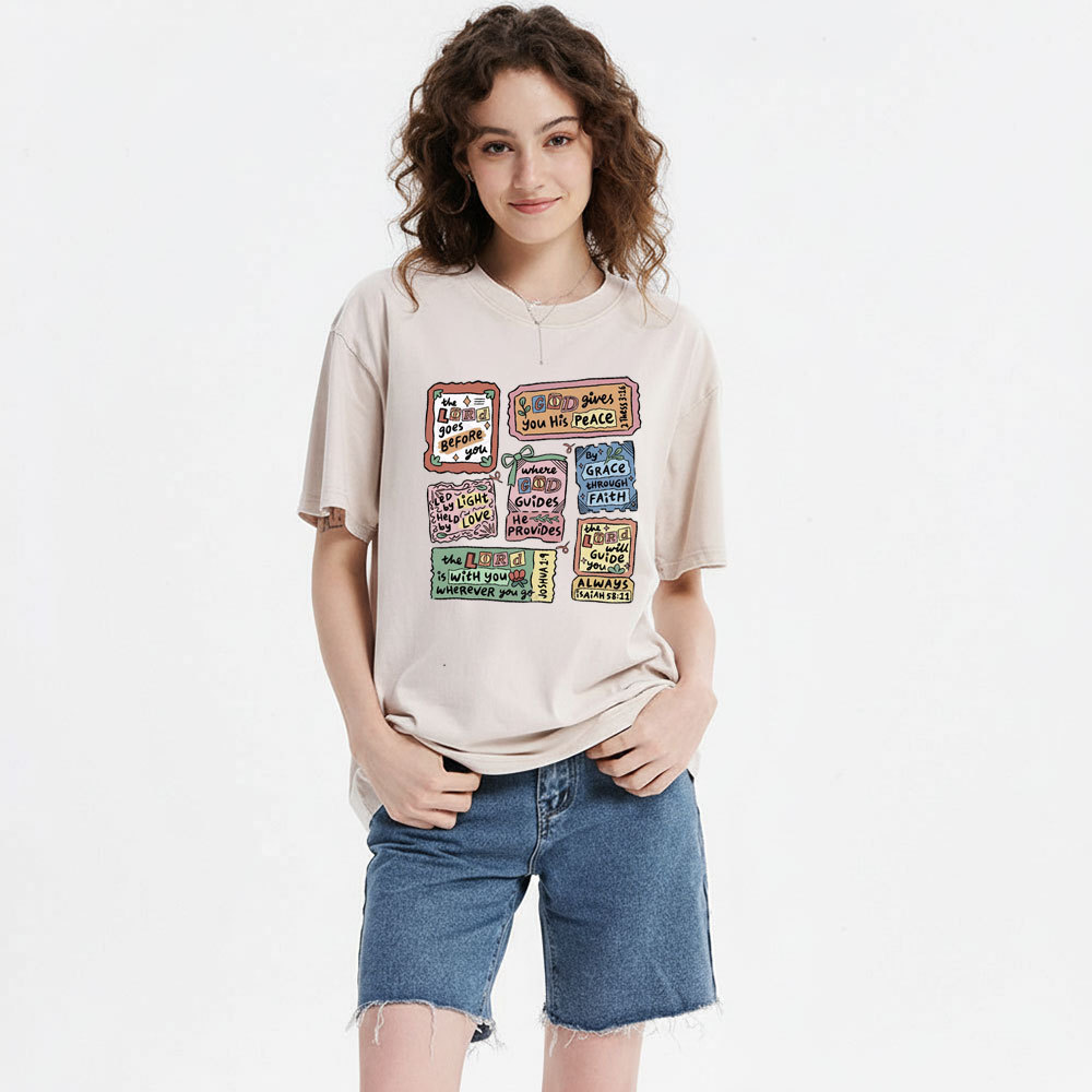 The Lord Goes Before You Christian Washed T-Shirt