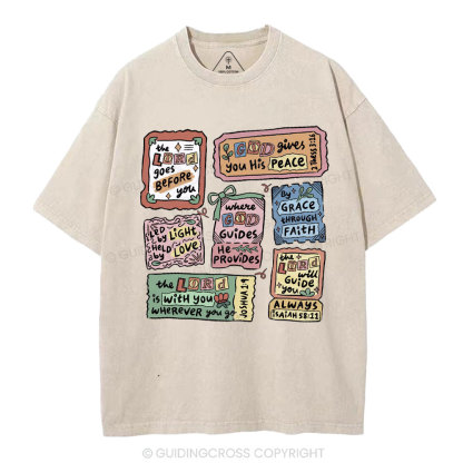 The Lord Goes Before You Christian Washed T-Shirt