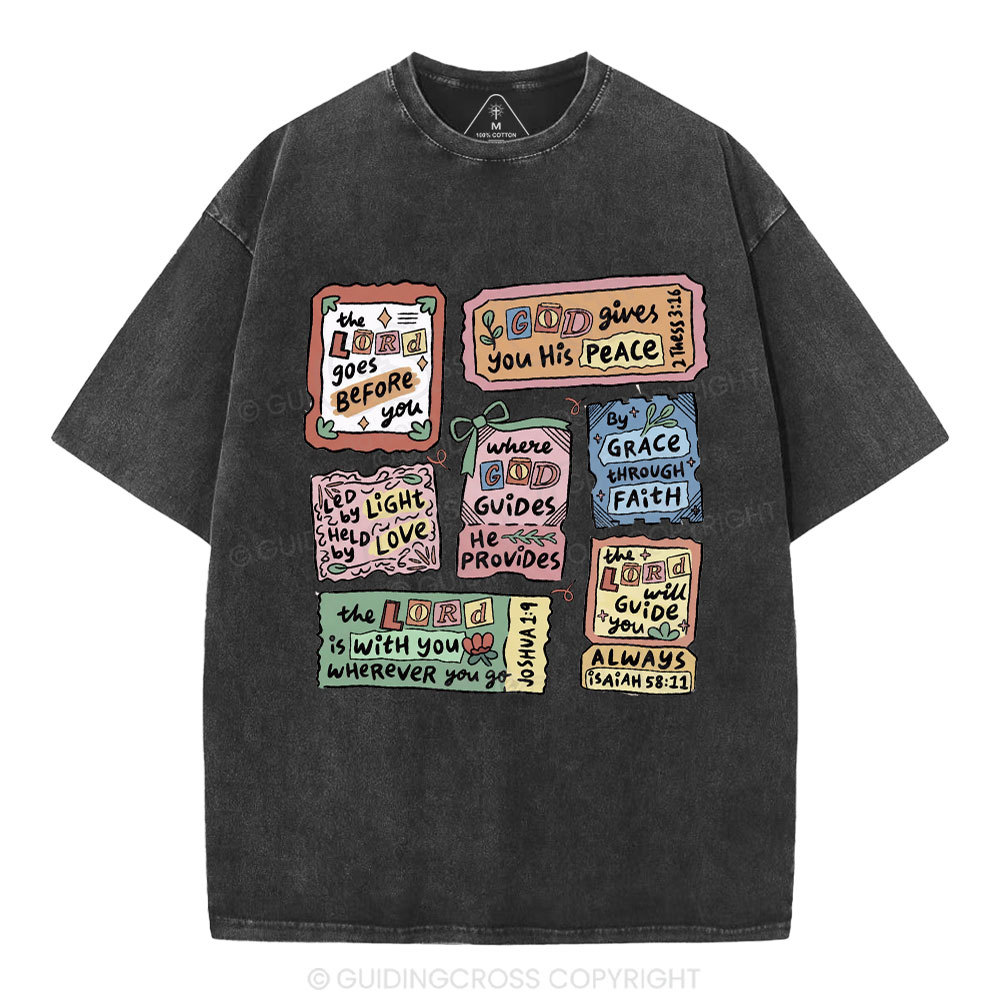 The Lord Goes Before You Christian Washed T-Shirt