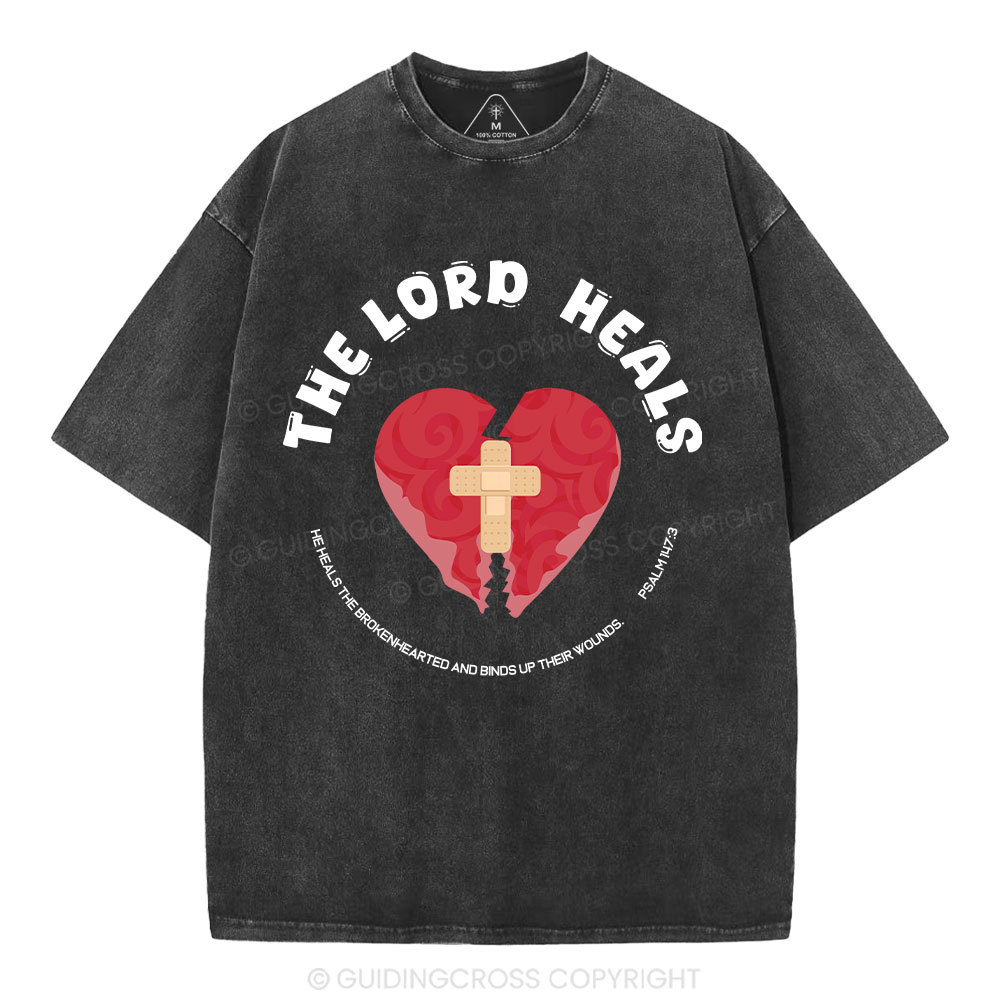 The Lord Heals Christian Washed T-Shirt