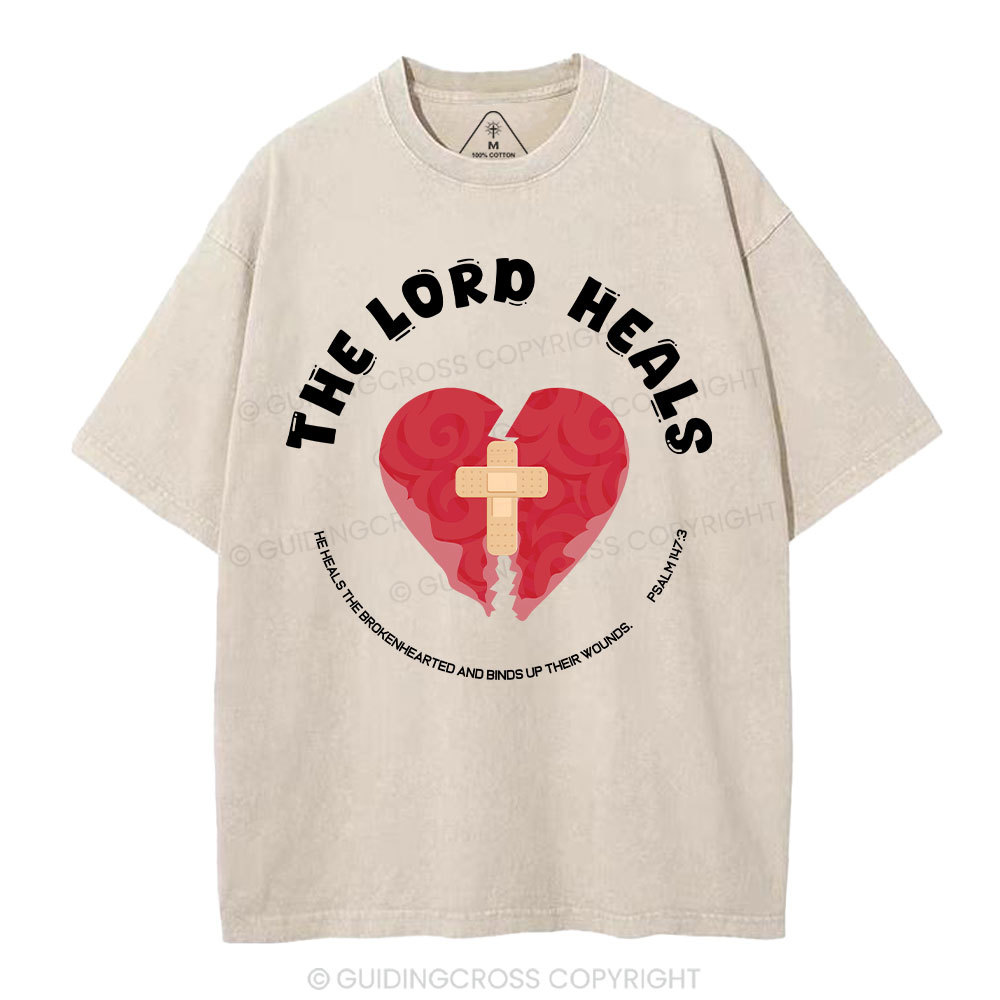 The Lord Heals Christian Washed T-Shirt