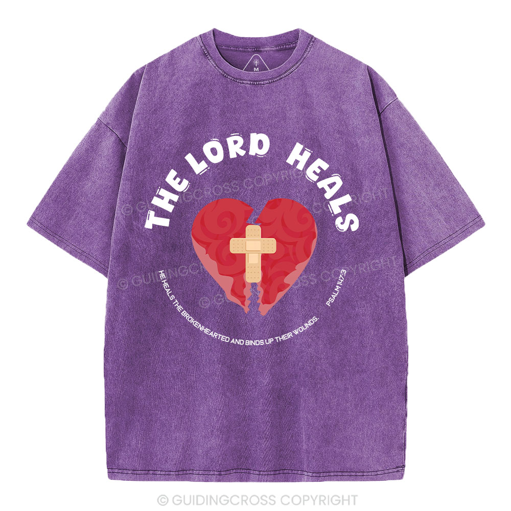 The Lord Heals Christian Washed T-Shirt