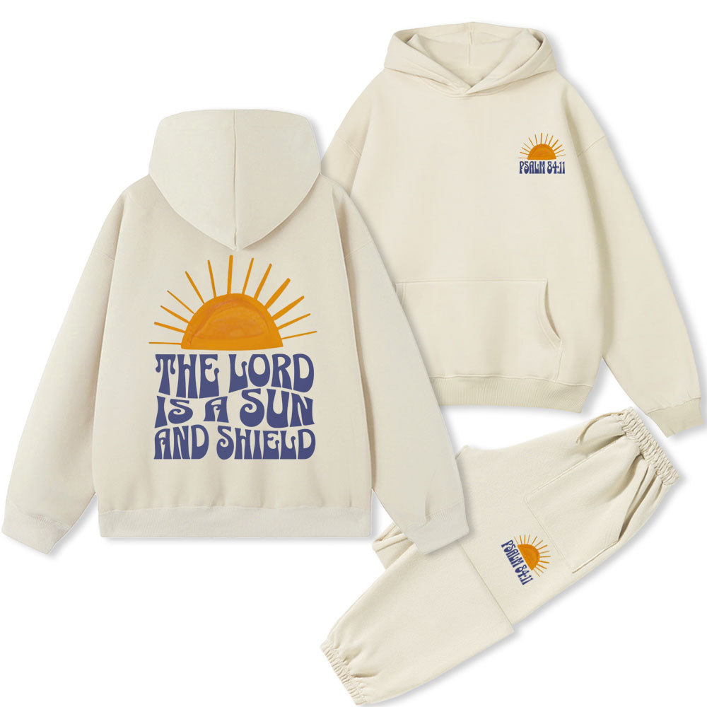 The Lord Is A Sun And Sheld Christian  Premium Fleece Hoodie Set